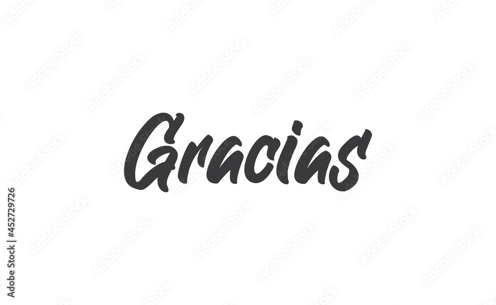 Gracias vector lettering. Thank you in Spanish. Phrase handwritten calligraphy.