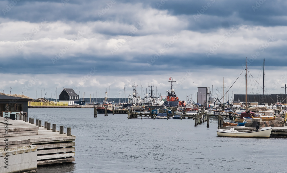 Kerteminde port harbor marina on Funen in Denmark