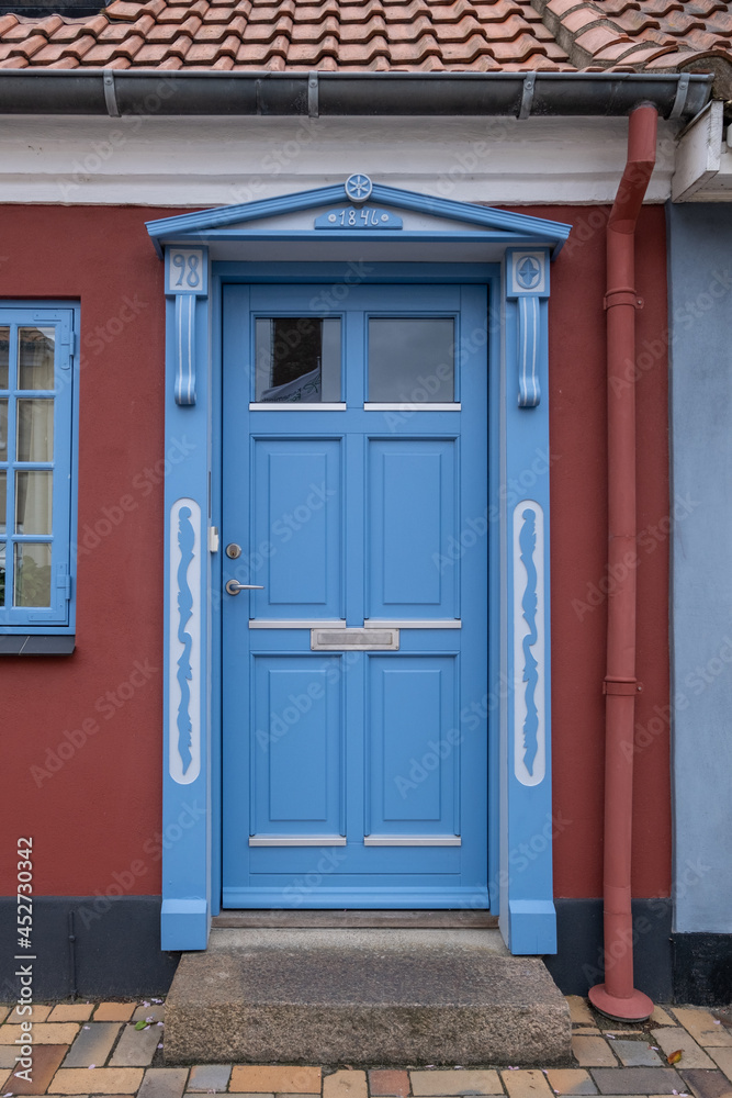 Kerteminde vintage traditional doors in the main street, Funen Denmark
