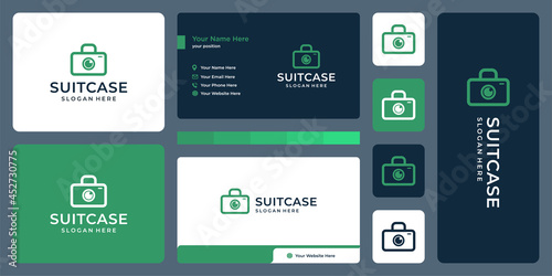 suitcase logo and camera logo. business card design