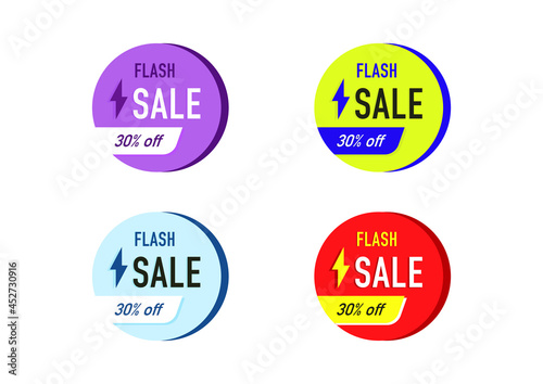  the element design of colorful circle flash sale banner vector isolated on white background ep02