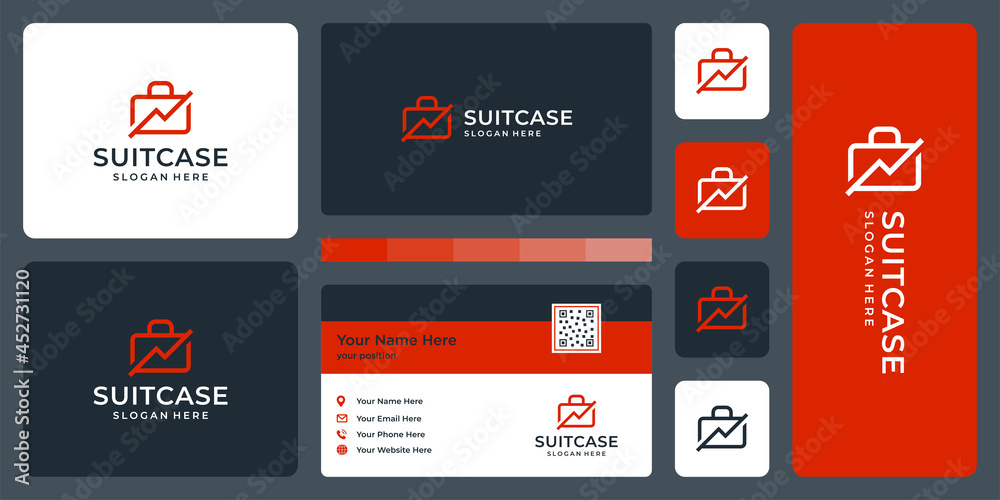 Suitcase design template with financial investment analytics graphic design vector illustration. Suitcase design template with financial investment analytics graphic design vector illustration.
