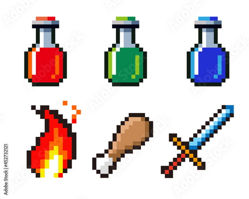 8비트 아이콘들