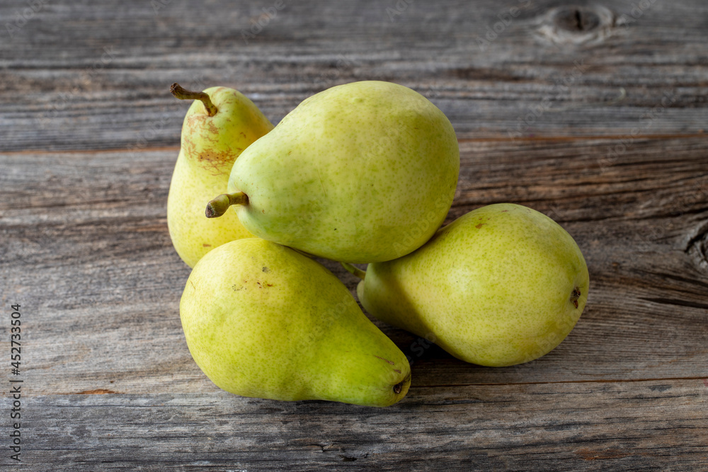 fresh pears on wood background fresh pears on wood background