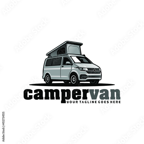 Photo camper van vector isolated for logo and illustration