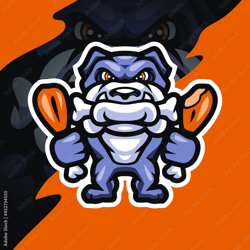 Bulldog esport mascot logo design Bulldog esport mascot logo design