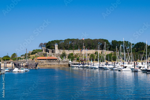 Panoramic view of the tourist parador of Baiona seen from the sea. Galicia - Spain photo