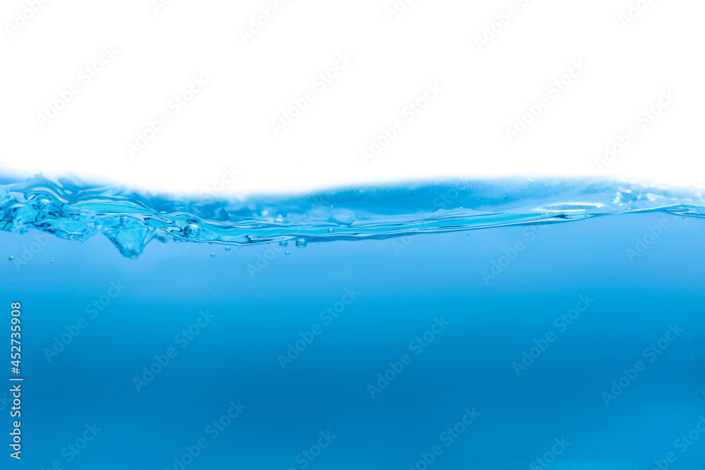 Clear water surface in a square shaped glass like a sea or a separate fish tank on a white background. Clear water surface in a square shaped glass like a sea or a separate fish tank on a white background.