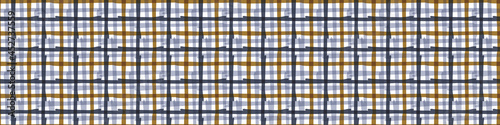 Masculine check kid seamless border pattern. Classic retro criss cross design for digital masking tape edging. Repeatable striped male banner in vector.