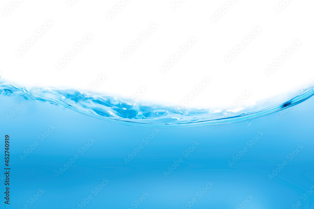 Clear water surface in a square shaped glass like a sea or a separate fish tank on a white background. Clear water surface in a square shaped glass like a sea or a separate fish tank on a white background.