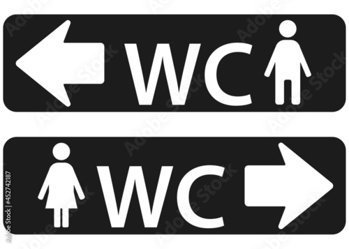 wc toilet door plate symbols. for men and women toilet.vector design eps 10.