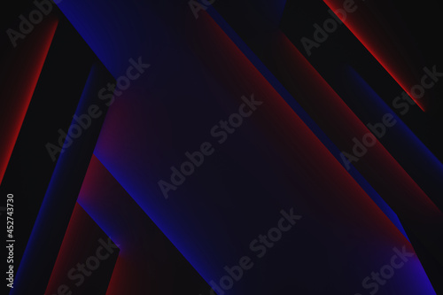 Dark background neon light blank for design. 3D render