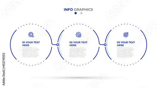 Vector infographic template design with circles. Business cocnept with 3 options.