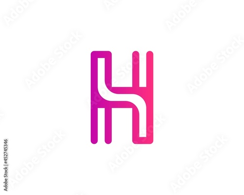 H and hh letter logo design vector template