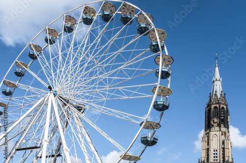 Reuzenrad op de kermis in Delft, Zuid-Holland Province, The Netherlands photo