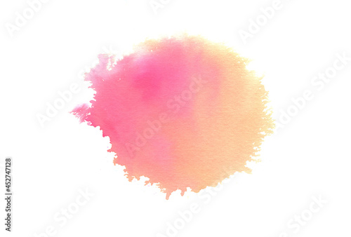 赤とオレンジの水彩イラスト　抽象背景素材　ブラシマーカー