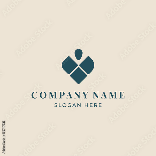 Abstract emblem logo template for beauty, wellness and jewelry brands