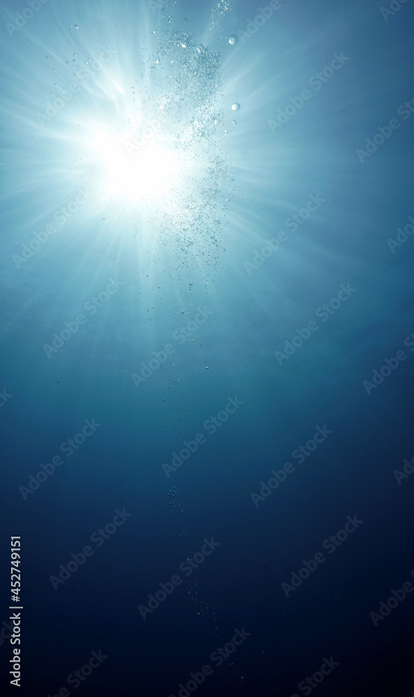 Sunshine in the deep blue ocean