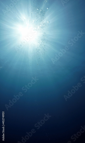 Sunshine in the deep blue ocean