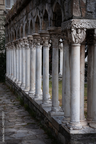 columns near the Porta Soprana in Genoa, Italy