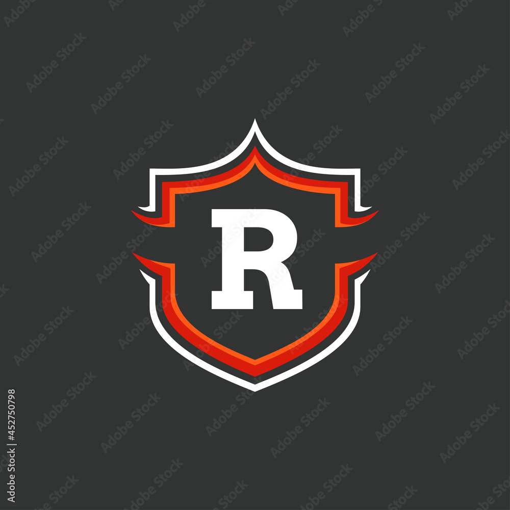 Letter and Shield logo template with strong and modern style Letter and Shield logo template with strong and modern style