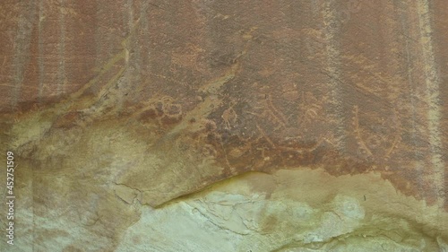 Ancient Petroglyphs At Rock Panels In Capitol Reef National Park, Utah, United States. - Zoom In photo