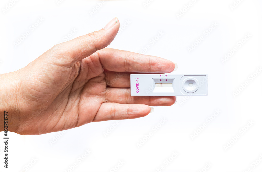 A Negative Result for COVID-19 with test kit for viral disease COVID-19 2019-nCoV. Lab card kit test for coronavirus SARS-CoV-2 virus. Fast test COVID-19. Pandemic infectious concept A Negative Result for COVID-19 with test kit for viral disease COVID-19 2019-nCoV. Lab card kit test for coronavirus SARS-CoV-2 virus. Fast test COVID-19. Pandemic infectious concept