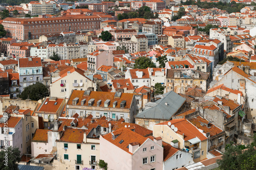 View of traditional buildings in the old Mouraria neighborhood, in the city of Lisbon, Portugal photo
