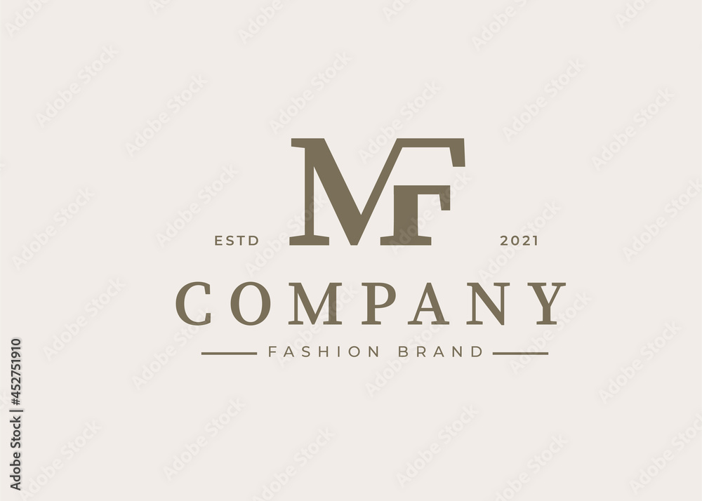 Minimalist Initial M F letter logo design template, Vector illustrations Minimalist Initial M F letter logo design template, Vector illustrations