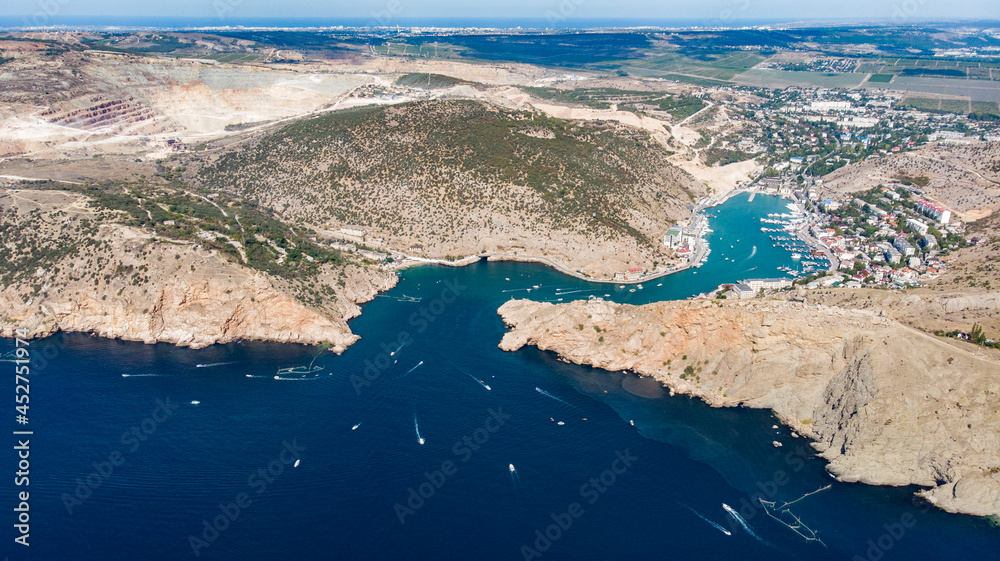 Aerial shot of Black sea cost