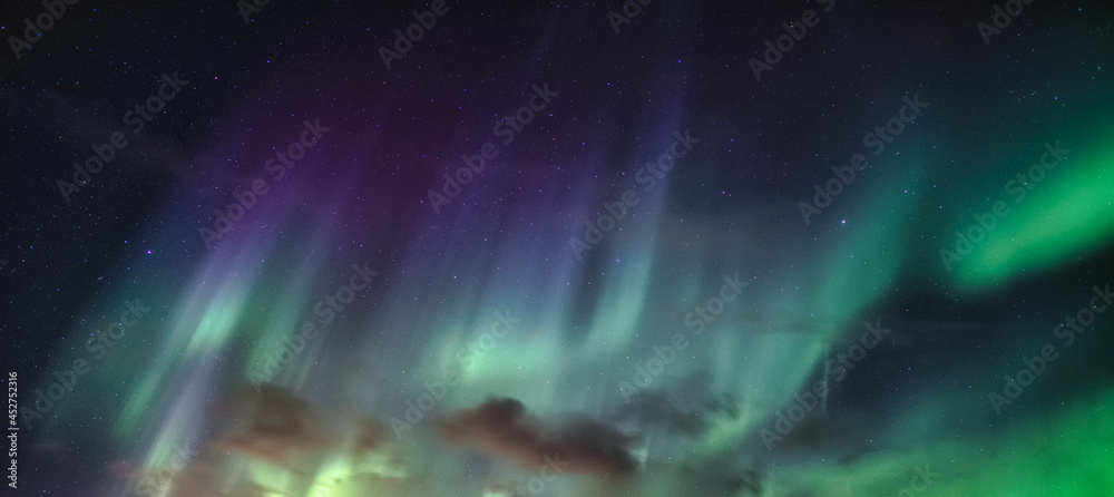 Aurora Borealis, Northern Lights with starry in the night sky on Arctic Circle Aurora Borealis, Northern Lights with starry in the night sky on Arctic Circle