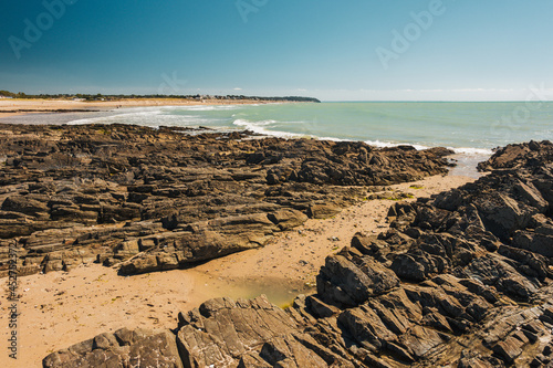 Rocky and sandy beach