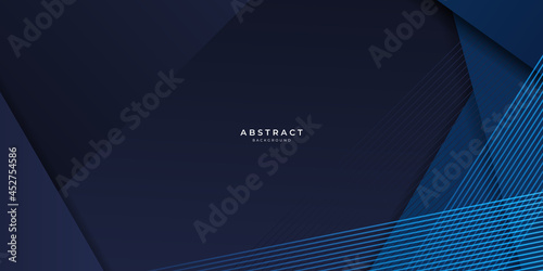 Abstract blue background geometric dark blue background texture with overlap layers. Abstract polygonal pattern luxury dark blue background