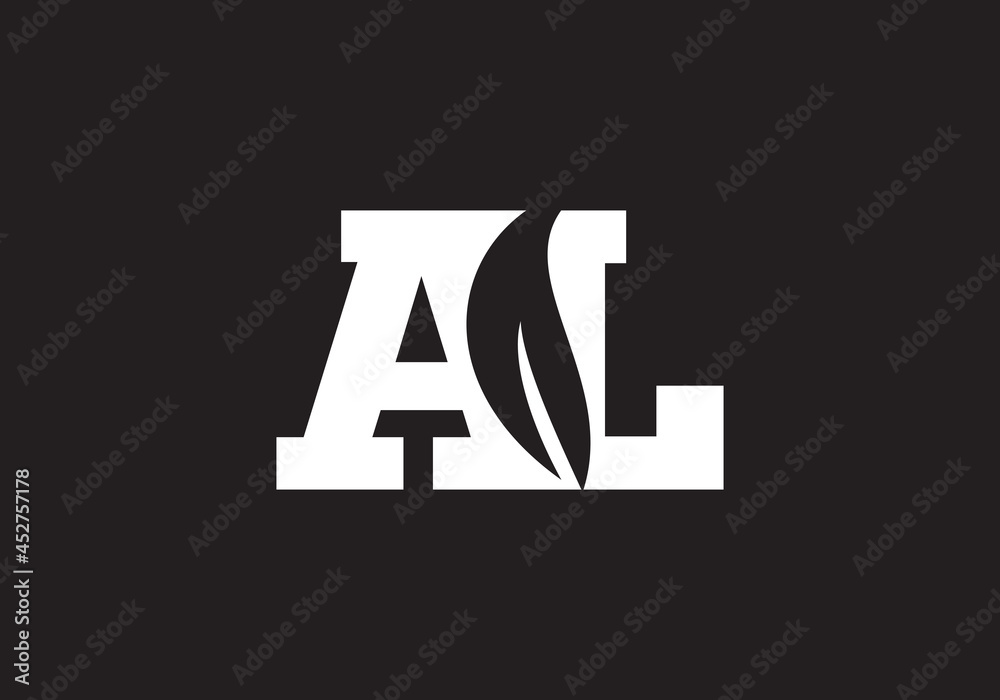 Fototapeta premium AL letter creative modern logo design vector image
