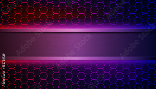 Abstract hexagonal futuristic background with place for text. 