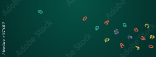 Chalk Chalkboard Vector Panoramic Background.