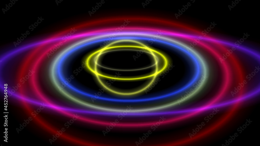 Naklejka premium Abstract atom color rings background