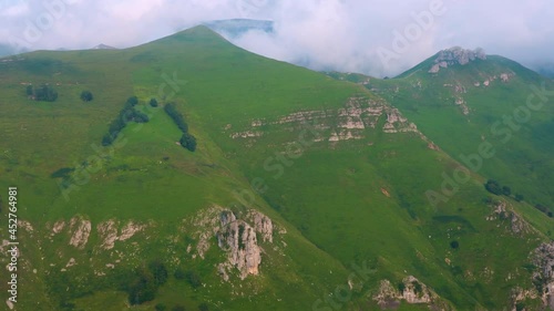 Spring landscape in the Miera Valley. Valles Pasiegos, Cantabria, Spain, Europe photo