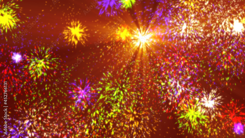Fototapeta premium fireworks color illustration isolated on black background