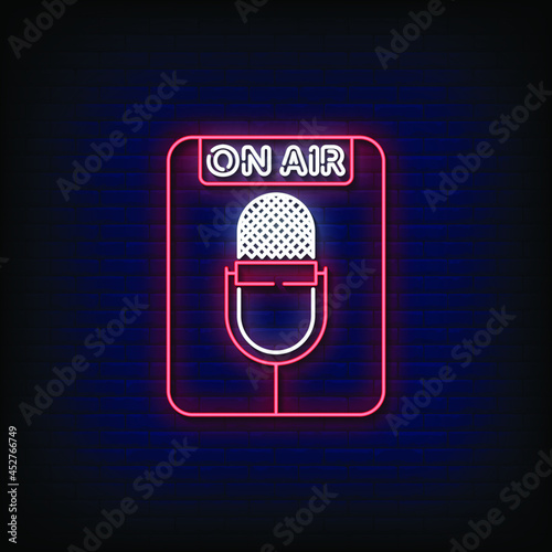 On Air Neon Signs Style Text Vector