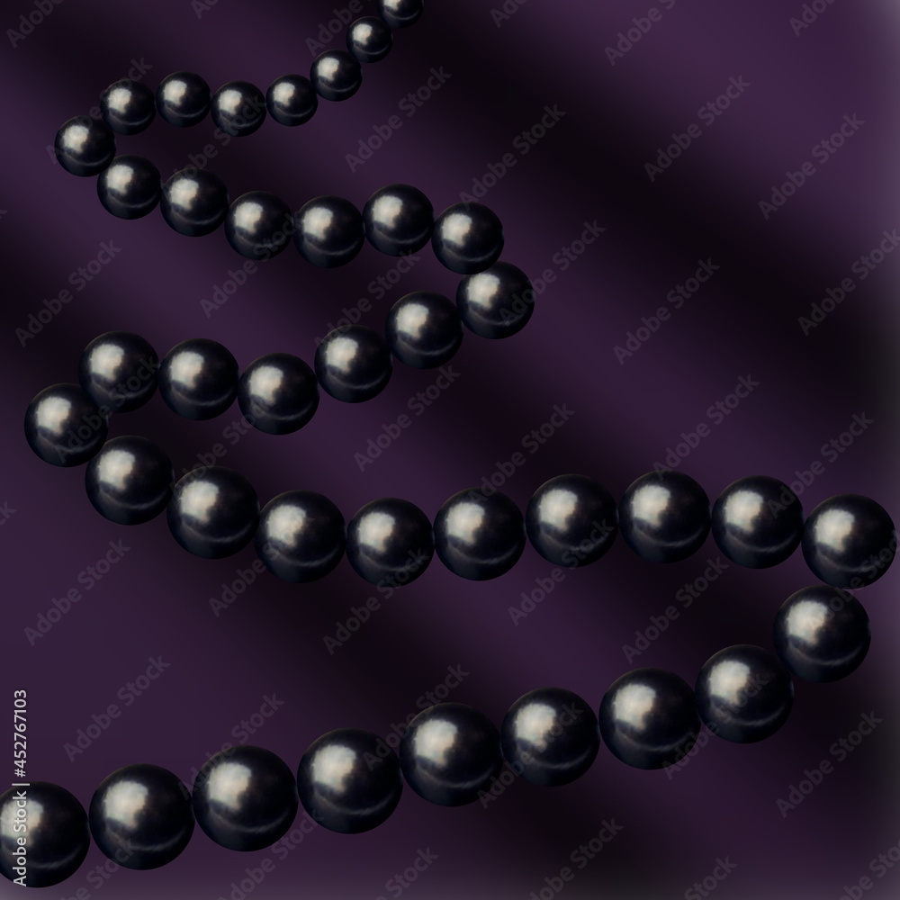 Pearl decoration on a dark background. Luxury. Jewelry Advertising. eps 10