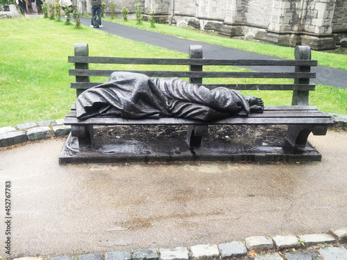 Sculpture by the St. Patrick's Cathedral, Dublin, Ireland