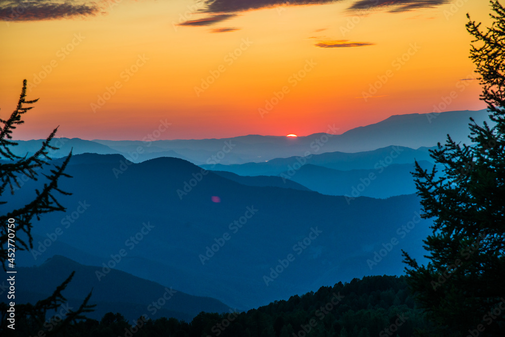 sunset in the mountains sunset in the mountains