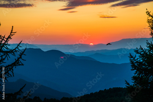 sunset in the mountains