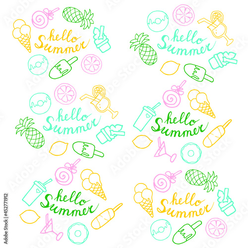 Summer lettering for print on the theme of weekends, seaside holidays, vacations.