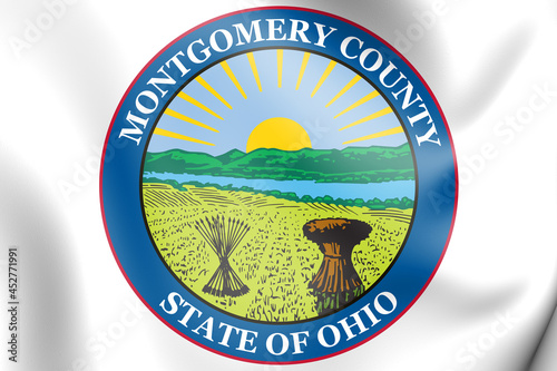 3D Seal of Montgomery county (Ohio state), USA. 3D Illustration. photo