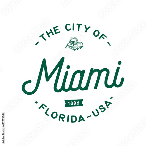 The City of Miami. Miami Florida design. Vector and illustration.