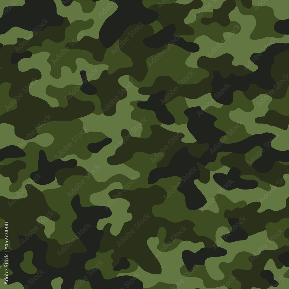 Naklejka premium Camouflage texture seamless pattern. Abstract modern military camo background for fabric and fashion textile print. Vector illustration.