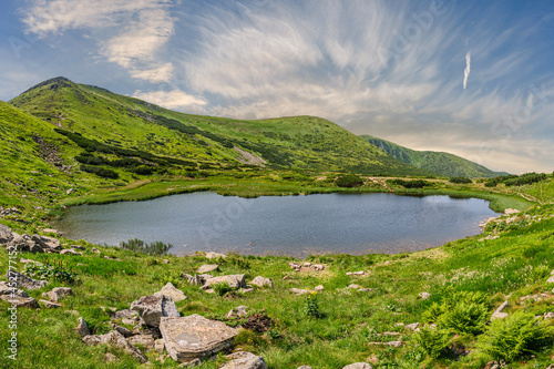 Beautiful mountain lake Nesamovyte in the Ukrainian Carpathians