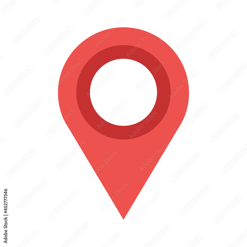 Red map pin vector illustration icon isolated white button element. Position point pin map direction marker place label. Attach thumbtack location pointer icon notice pinned pushpin navigation busines Red map pin vector illustration icon isolated white button element. Position point pin map direction marker place label. Attach thumbtack location pointer icon notice pinned pushpin navigation busines
